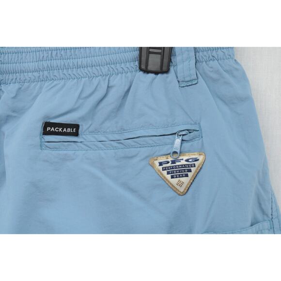 Columbia PFG Mesh Lined Swim Trunks Men's Large Packable Blue Nylon Fishing - Picture 3 of 11